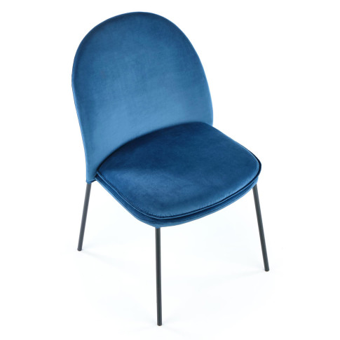 Welurowe niebieskie krzesło Tazo
