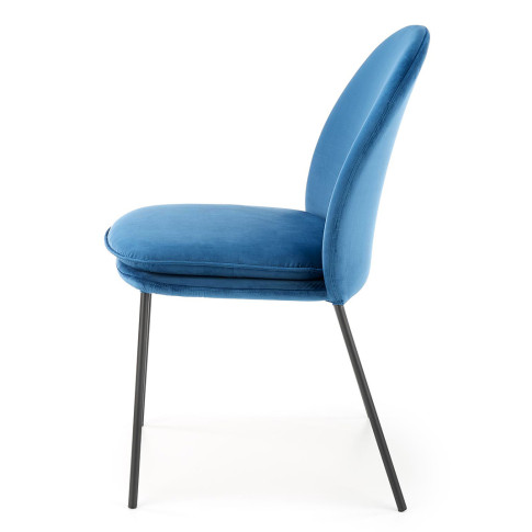 Tapicerowane welurem niebieskie krzesło Tazo