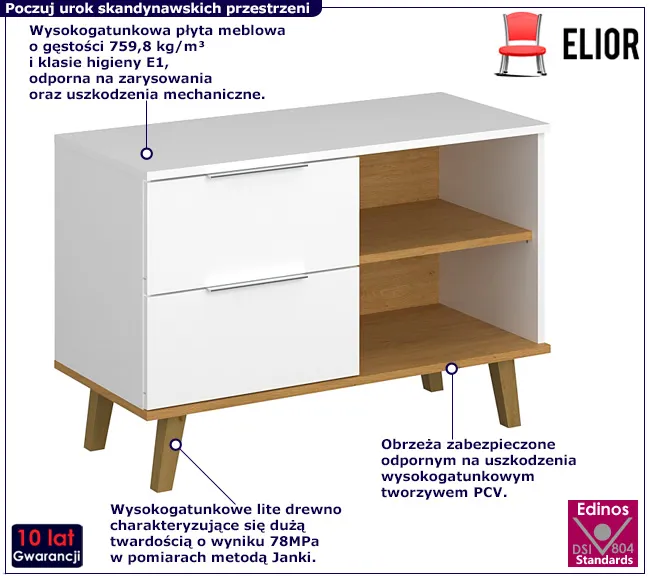 Biała komoda skandynawska Norveso