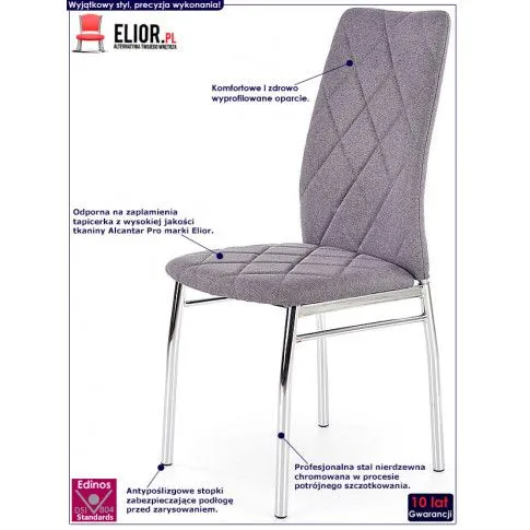 Fotografia Krzesło pikowane jasny popiel - Ivar z kategorii Krzesła tapicerowane