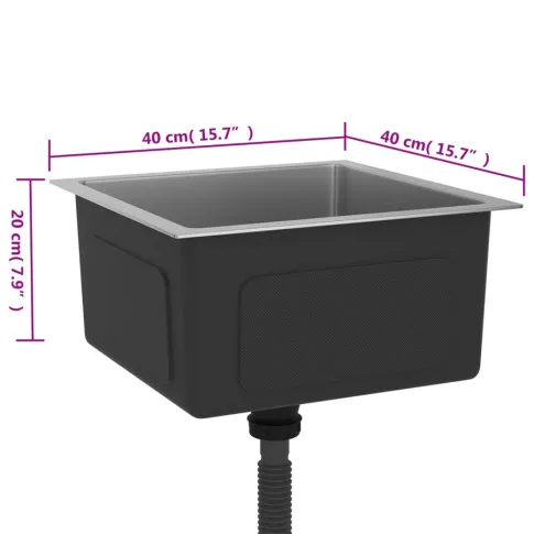 Wymiary zewnętrzne czwnego zlewu Latori 4X