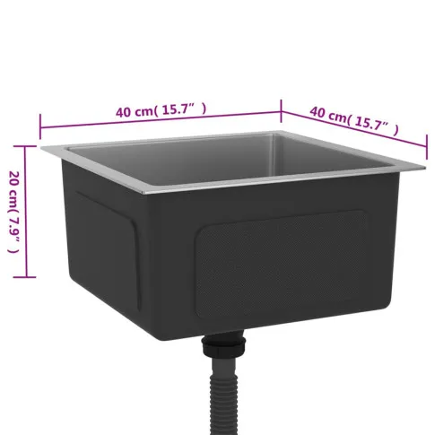 Zewnętrzne wymiary zlewu Latori 4X kolor srebrny