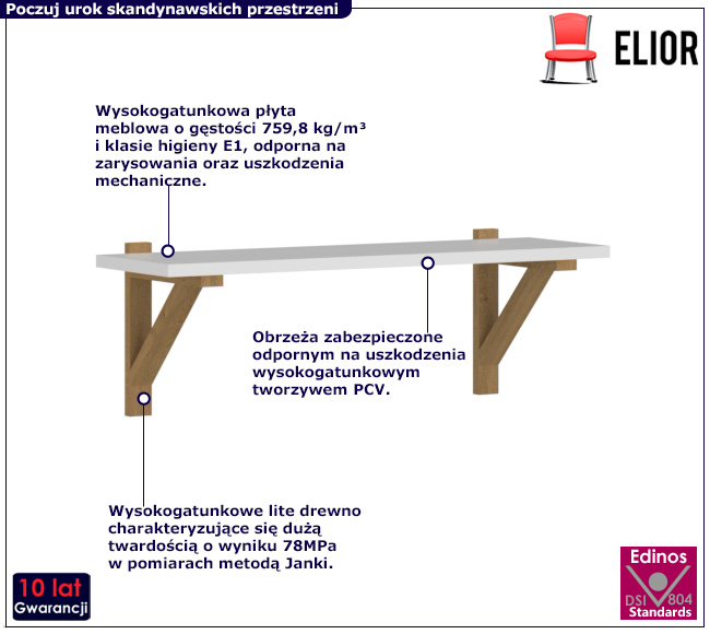Skandynawska półka wisząca Olenako 13X