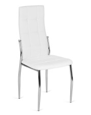 Białe pikowane krzesło kuchenne z ekoskóry - Doxi 3X w sklepie Edinos.pl