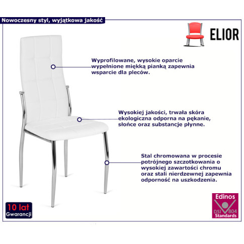 Białe krzesło z ekoskóry Doxi 3X