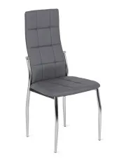 Szare krzesło z wysokim oparciem do kuchni - Doxi 3X w sklepie Edinos.pl