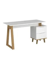 Białe skandynawskie biurko z szufladami 140x60 - Norveso 14X w sklepie Edinos.pl