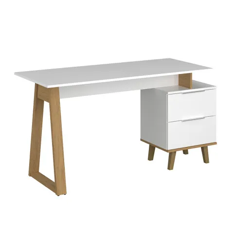 Białe biurko z szufladami Norveso 14X