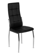 Czarne kuchenne pikowane krzesło ekoskóra - Doxi 3X w sklepie Edinos.pl
