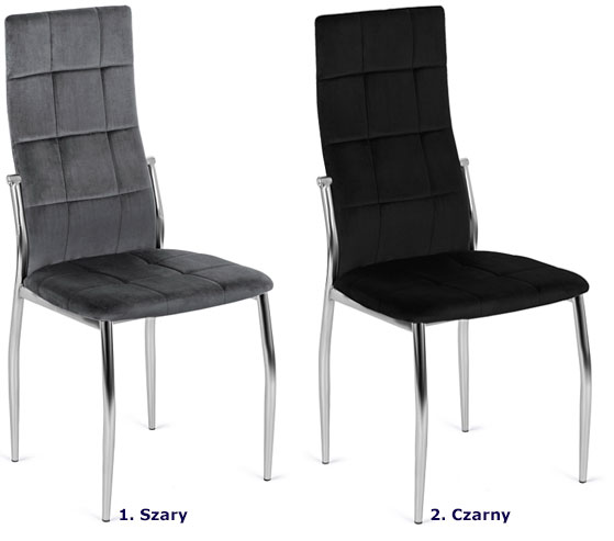 Czarne tapicerowane krzesło z weluru Doxi 4X