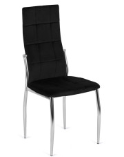 Czarne welurowe krzesło z wysokim oparciem - Doxi 4X w sklepie Edinos.pl