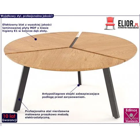 Fotografia Okrągła ława Alanta - dąb złoty z kategorii Stoliki kawowe