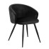 Czarne welurowe krzesło z zabudowanym oparciem - Izmo