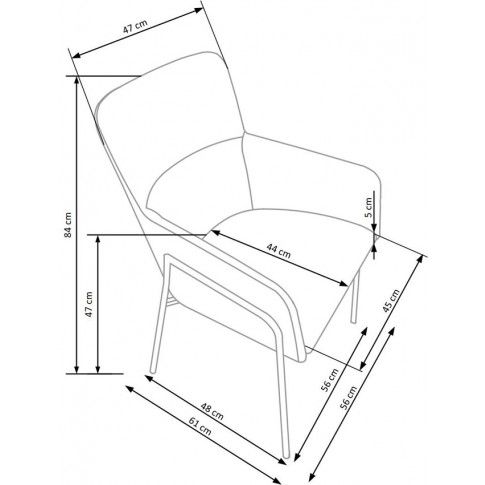 Szczegółowe zdjęcie nr 4 produktu Tapicerowane krzesło z podłokietnikami popielate - Entor
