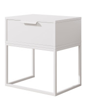 Biała minimalistyczna szafka nocna z szufladą - Arca w sklepie Edinos.pl