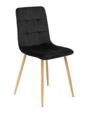 Czarne welurowe krzesło imitujące drewno - Klen w sklepie Edinos.pl