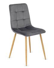 Szare minimalistyczne krzesło pikowane - Klen w sklepie Edinos.pl