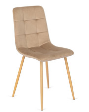 Beżowe nowoczesne krzesło welurowe - Klen