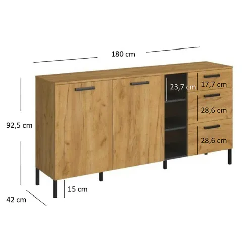 Wymiary dużej komody Opes 4X