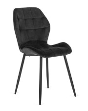 Czarne nowoczesne welurowe krzesło - Edro 3X w sklepie Edinos.pl
