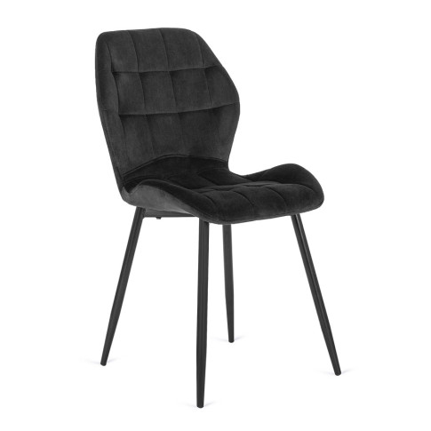 Czarne krzesło welurowe Edro 3X