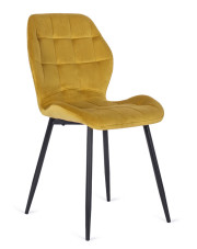 Musztardowe welurowe krzesło do stołu - Edro 3X w sklepie Edinos.pl