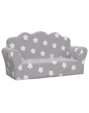 Dwuosobowa sofa dziecięca szara w gwiazdki - Gretter 4X w sklepie Edinos.pl