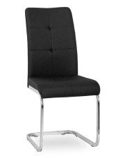 Czarne tapicerowane krzesło na płozach - Sato w sklepie Edinos.pl
