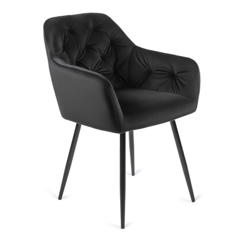 Czarne krzesło fotelowe Damo