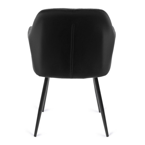Czarne welurowe krzesło do salonu Damo