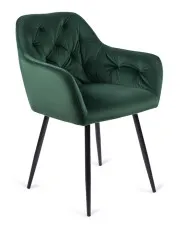 Zielone krzesło fotelowe z weluru - Tobio w sklepie Edinos.pl