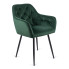 Zielone krzesło fotelowe tapicerowane welurem - Damo