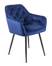 Granatowe pikowane krzesło pikowane fotelowe - Damo