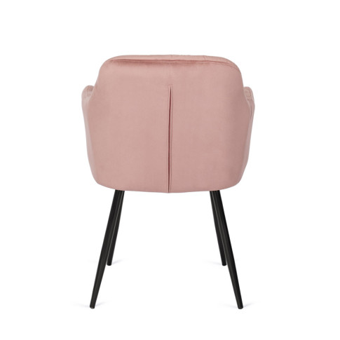 Różowe welurowe krzesło do salonu Damo