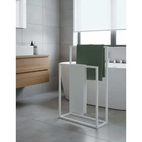 Biały dwuramienny stojak na ręczniki   Delios 3X