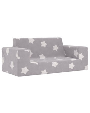 Pluszowa sofa dla dziecka szara w gwiazdki - Hallker 3X w sklepie Edinos.pl