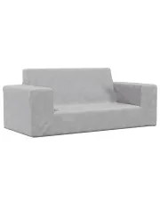 Jasnoszara sofa dla dzieci z pluszowym pokrowcem - Hallker 3X