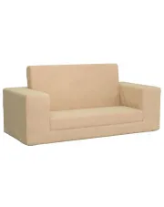 Kremowa 2-osobowa rozkładana sofa dziecięca - Hallker 4X