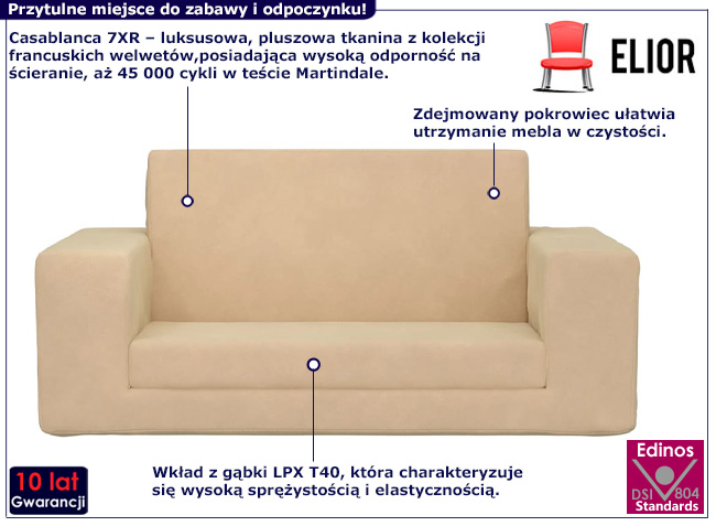 Pluszowa fofa dziecięca Santino 4X kolor kremowy