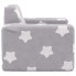 Pluszowy fotel dla dziecka Hring 4X szary z gwiazdkami