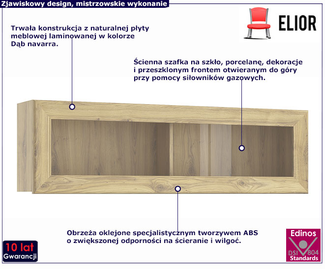 półka ścienna z witryną Salmi 11X