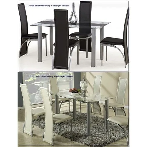 Zdjęcie stół Caste z czarnym pasem szklany | Edinos.pl