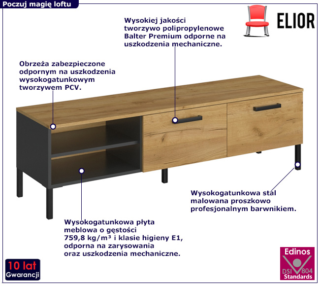 Loftowa szafka pod telewizor Opes 11X