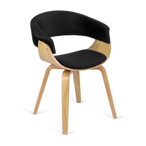 Designerskie krzesło ze sklejki giętej czarne Dogi