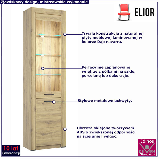 Regał z witryną Salmi 20X