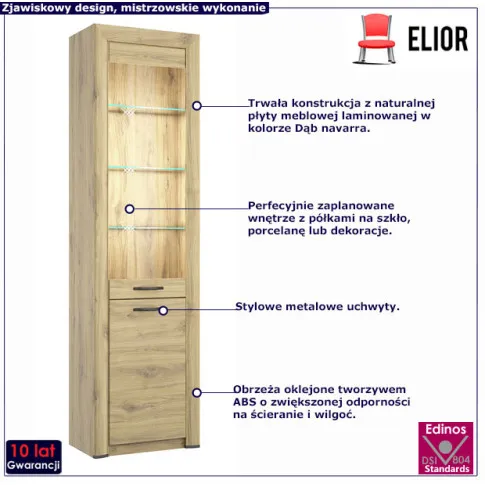 Nowoczesny regał z witryną Lacar 20X