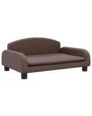 Brązowa sofa dziecięca ze sztucznej skóry - Hreida 4X