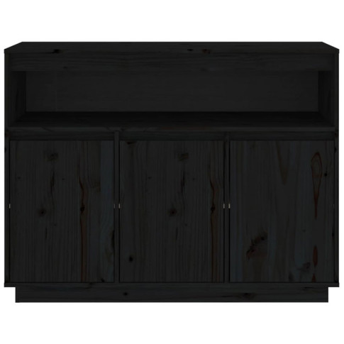Drewniana szafka trzydrzwiowa czarna Jovi 4X