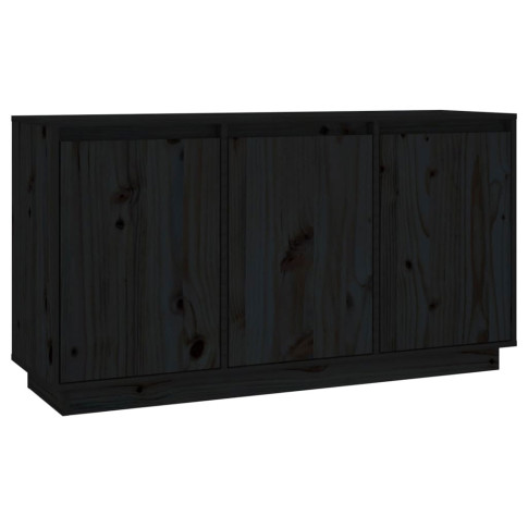 Czarna drewniana komoda trzydrzwiowa do salonu Jodi 4X