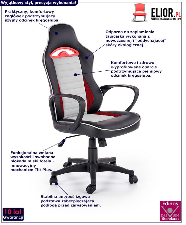 Komfortowy fotel gabinetowy Etox - mechanizm TILT